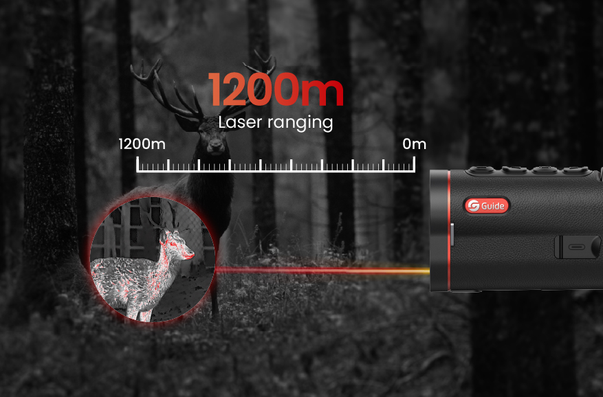 Built-in LRF, precise target distance