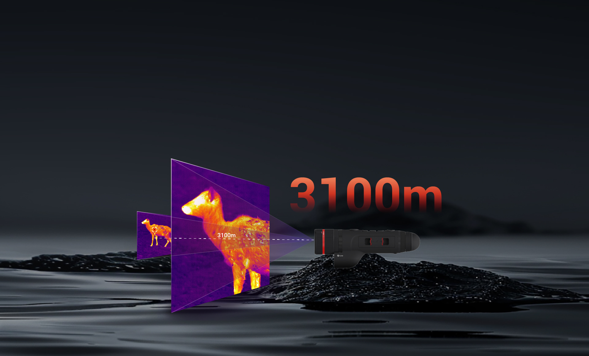 3x optical zoom, detection distance up to 3100m